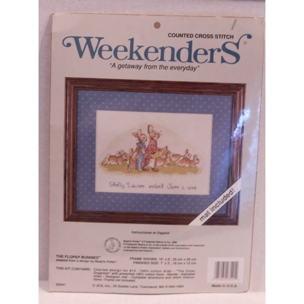Counted Cross Stitch Kit Birth Announcement Weekenders The Flopsy Bunnies